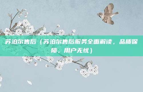 蘇泊爾售后（蘇泊爾售后服務全面解讀，品質保障，用戶無憂）